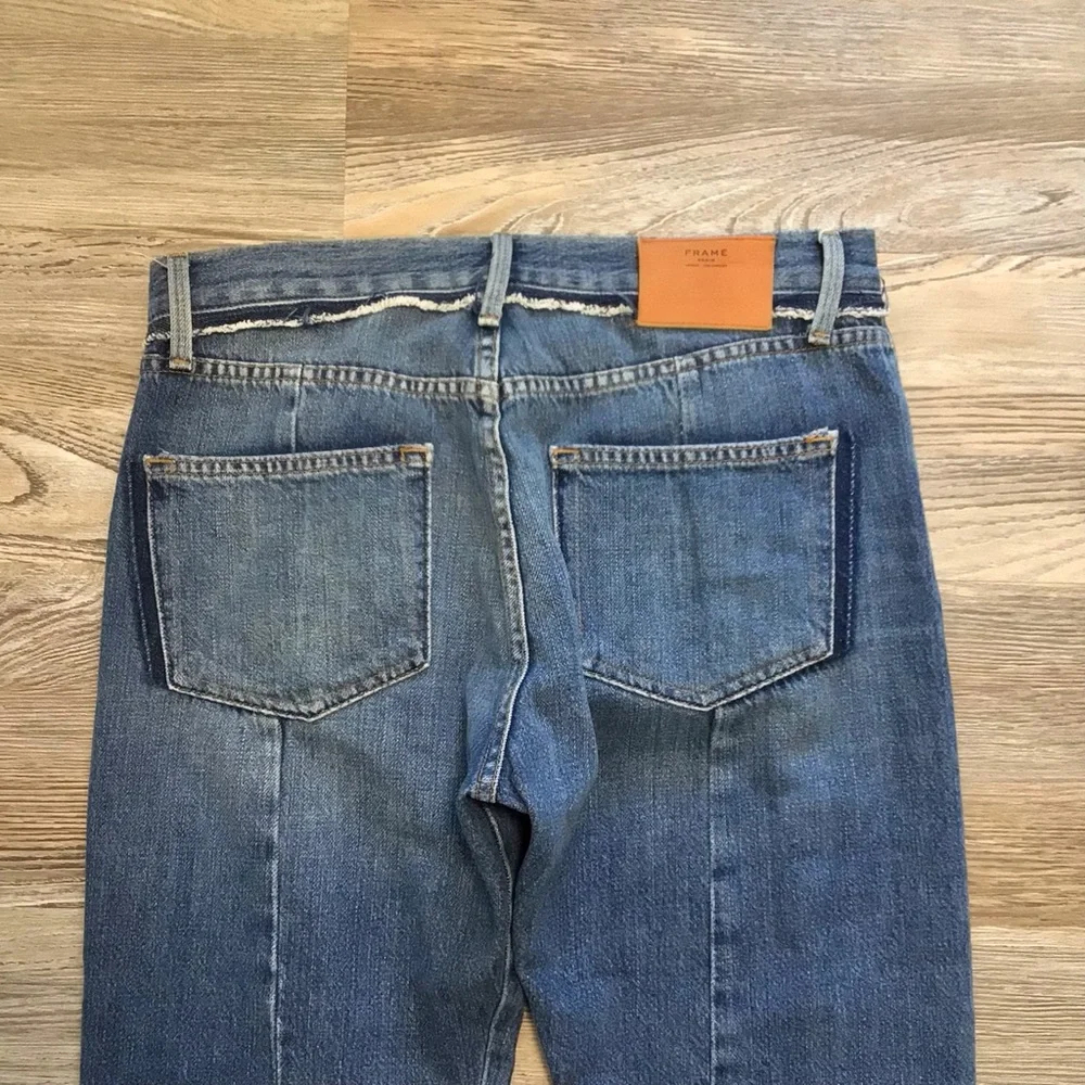 Frame Denim Le Original Button Fly Wetherly Mix High Waist Raw Edge Step Hem 28